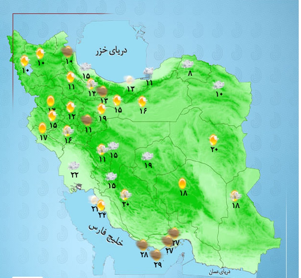 خبرگزاری آریا - وضعيت آب و هوا امروز دوشنبه 5 مرداد 1405 + وضعيت استانها